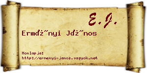 Erményi János névjegykártya