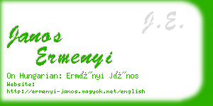 janos ermenyi business card